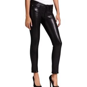 AG Adriano Goldschmied Shiny Black Skinny Pants